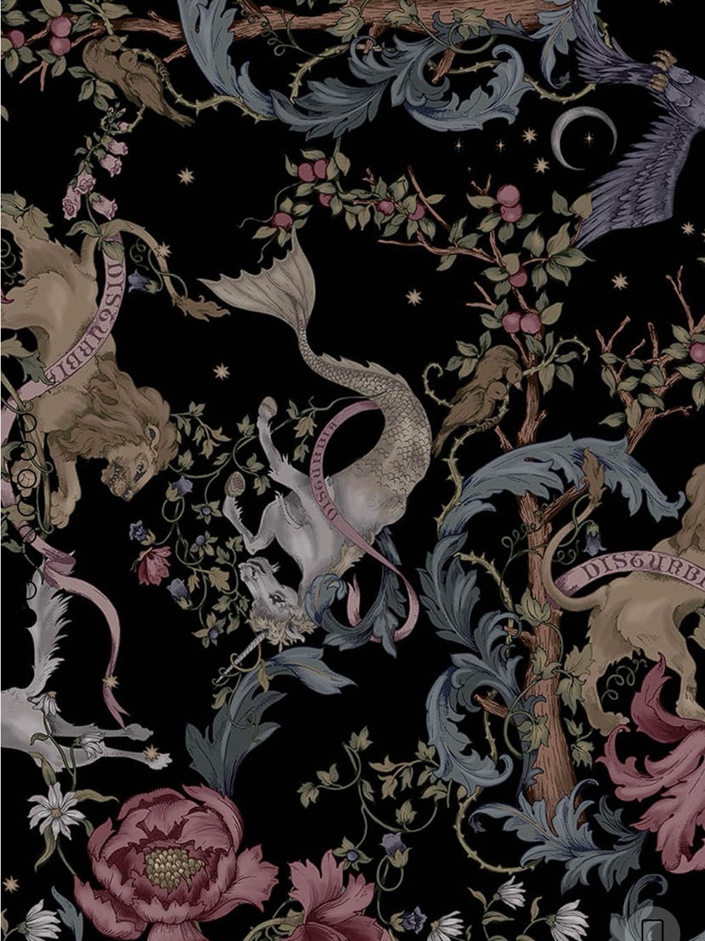 Disturbia Unicorn Mermaid Midi Dress 8 NWT Forest Print - Picture 7 of 10